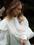 Брошь «Цветочная роса» с бантом, бело-синяя в серебре - Фото 2