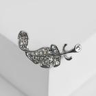 Брошь «Перо», цвет белый в серебре - Фото 1