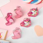 Набор детских колец «Пальчики» фламинго и единороги, 5 шт., форма МИКС, цвет розовый, безразмерные - фото 7083713