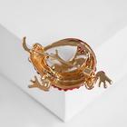 Брошь «Ящер», цвет бордовый в золоте - Фото 2