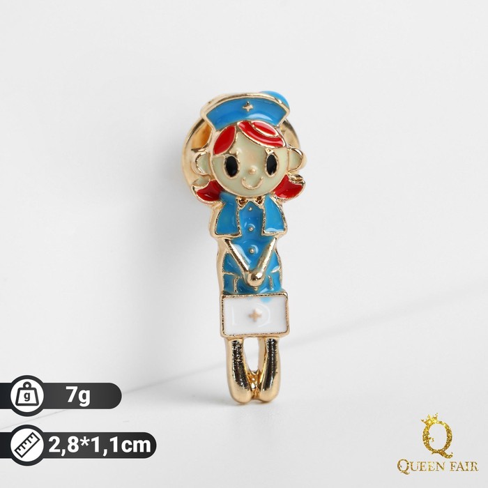 Брошь «Врач-терапевт», цветная в золоте - Фото 1