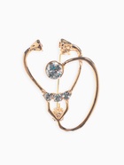 Брошь «Стетоскоп» крупный, белая в золоте - Фото 1