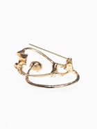 Брошь «Стетоскоп» крупный, белая в золоте - Фото 3