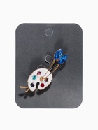 Брошь «Палитра» с кистями, цветная в золоте - Фото 4