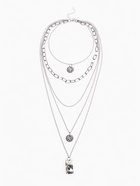 Кулон «Цепь» три подвески, цвет серебро, 70 см - Фото 1