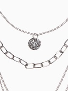 Кулон «Цепь» три подвески, цвет серебро, 70 см - Фото 4