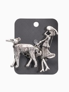 Брошь «Дама» с собачкой, цвет чернёное серебро (комплект 2 шт) - фото 60791466