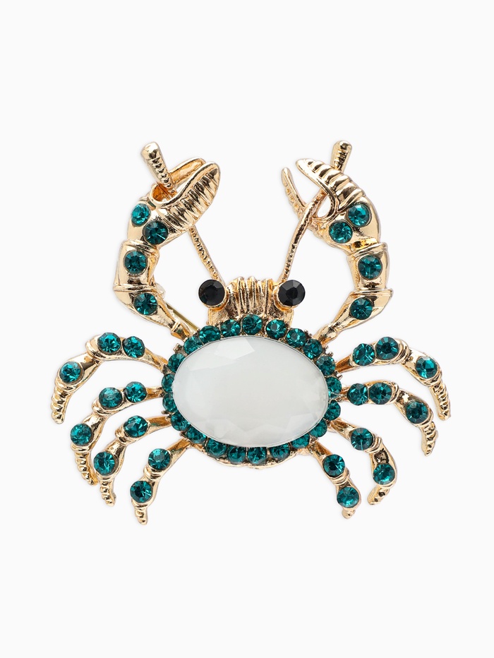 Брошь «Крабик», морская в золоте - Фото 1