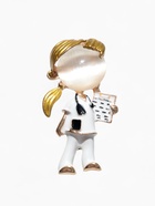 Брошь «Доктор» девочка, цветная в золоте - Фото 1