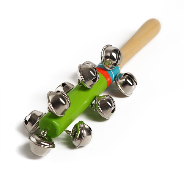 Игрушка с бубенцами «Весёлая мелодия», цвет зелёный - фото 1885147242