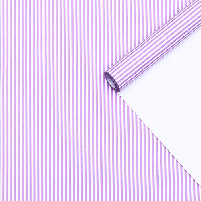 Бумага упаковочная крафт "Сиреневые полосы", 0,55 х 10 м, 70 г/м² - Фото 1