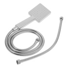 Душевая система ZEIN Z1001, тропическая и ручная лейка, шланги, стойка, мыльница, хром - Фото 15