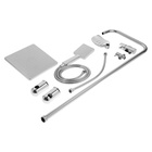 Душевая система ZEIN Z1001, тропическая и ручная лейка, шланги, стойка, мыльница, хром - Фото 16