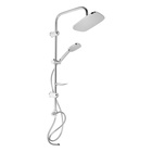 Душевая система ZEIN Z1004, тропическая и ручная лейка, шланги, стойка, мыльница, хром - Фото 8
