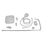 Душевая система ZEIN Z1004, тропическая и ручная лейка, шланги, стойка, мыльница, хром - Фото 16