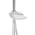 Душевая система ZEIN Z1005, тропическая и ручная лейка 3 режима, шланги, стойка, мыльница, хром - Фото 9