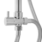 Душевая система ZEIN Z1005, тропическая и ручная лейка 3 режима, шланги, стойка, мыльница, хром - Фото 13