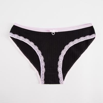 Трусы женские слипы, цвет чёрный, размер 46-48