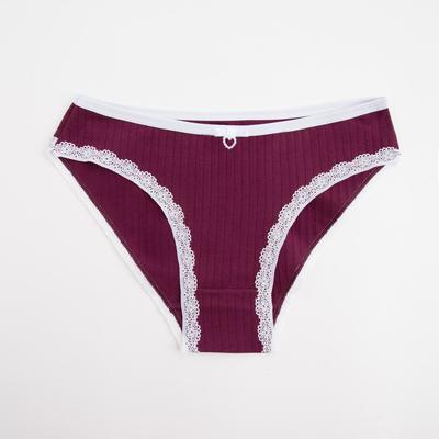 Трусы женские слипы, цвет бордовый, размер 46-48