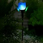 Садовый светильник на солнечной батарее «Тюльпан синий», 4.5 × 29 × 4.5 см, 1 LED, свечение белое - Фото 2