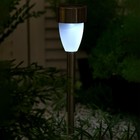 Садовый светильник на солнечной батарее «Матовый конус», 5 × 35 × 5 см, 1 LED, свечение белое - Фото 2