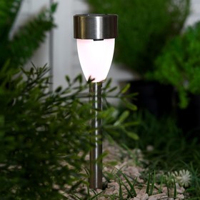 Садовый светильник на солнечной батарее «Матовый конус», 5 x 35 x 5 см, 1 LED, свечение тёплое белое