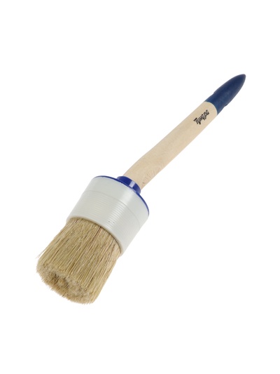 УЦЕНКА Кисть круглая ТУНДРА, натуральная щетина, деревянная рукоятка, № 14, 50 мм