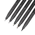 Набор ручек капиллярных ЗХК «Сонет», разные типы, 5 штук (0.1/.03./0.5/0.8/кисть), чёрный - Фото 3