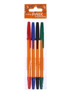 Набор шариковых ручек Calligrata, 4 цвета, узел 0.7 мм, оранжевый корпус - Фото 4