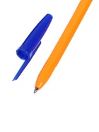 Набор шариковых ручек Calligrata, 12 штук, синий стержень, узел 0.7 мм, оранжевый корпус с синим колпачком - Фото 2