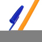 Набор ручек шариковых 12 штук, стержень 0,7 мм, синий, корпус оранжевый с синим колпачком - фото 9241336