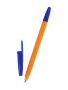 Набор шариковых ручек Calligrata, 12 штук, синий стержень, узел 0.7 мм, оранжевый корпус с синим колпачком - Фото 6