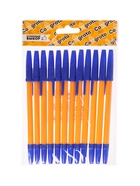 Набор шариковых ручек Calligrata, 12 штук, синий стержень, узел 0.7 мм, оранжевый корпус с синим колпачком - Фото 8