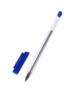 Набор шариковых ручек Calligrata, 3 штуки, синий стержень, узел 1.0 мм, прозрачный корпус с синим колпачком - Фото 6