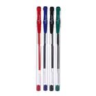 Набор гелевых ручек 4 цвета, стержень синий, красный, чёрный, зелёный, корпус прозрачный - Фото 3
