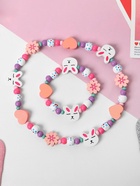 Набор детских украшений Выбражулька «Зайчик», 2 предмета: бусы, браслет d=6 см разноцветный - Фото 10