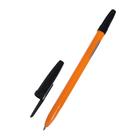 Ручка шариковая 0,7 мм, черная, корпус оранжевый с черным колпачком - фото 295148204