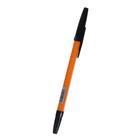 Ручка шариковая 0,7 мм, черная, корпус оранжевый с черным колпачком - Фото 2