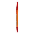 Ручка шариковая 0,7 мм, стержень красный, корпус оранжевый с красным колпачком - Фото 2