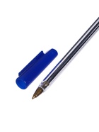 Ручка шариковая Calligrata, синий стержень, узел 0.7 мм, прозрачный корпус с синим колпачком - Фото 7