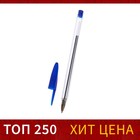 Ручка шариковая 0,7 мм, стержень синий, корпус прозрачный, колпачок синий - фото 318505924