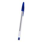 Ручка шариковая 0,7 мм, стержень синий, корпус прозрачный, колпачок синий - Фото 2