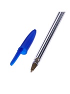 Ручка шариковая Calligrata, синий стержень, узел 0.7 мм, прозрачный корпус с синим колпачком - Фото 4