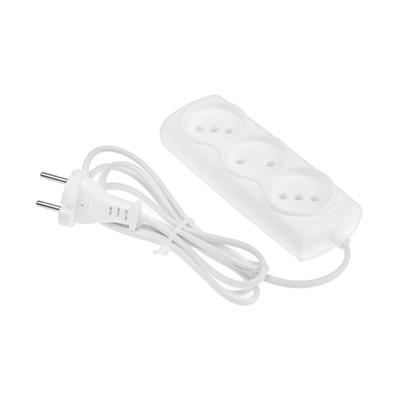 Удлинитель Smartbuy, 3 розетки, 1.5 м, 6 А, 1300 Вт, ШВВП 2×0.75 мм², без заземления, белый