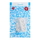 Удлинитель Smartbuy, 3 розетки, 1.5 м, 6 А, 1300 Вт, ШВВП 2×0.75 мм², без заземления, белый - Фото 2