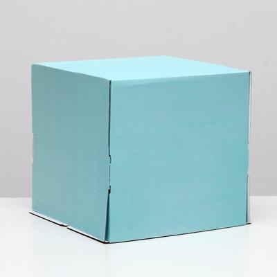 Кондитерская упаковка, без окна, голубая, 30 х 30 х 30 см