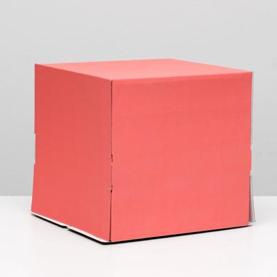 Кондитерская упаковка, без окна, красная, 30 х 30 х 30 см