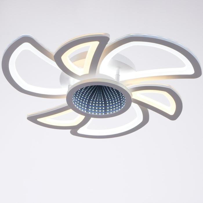 Люстра с ПДУ 10013/7 LED 120Вт 3000-6000К диммер с подсветкой белый 52х52х13 см BayerLux