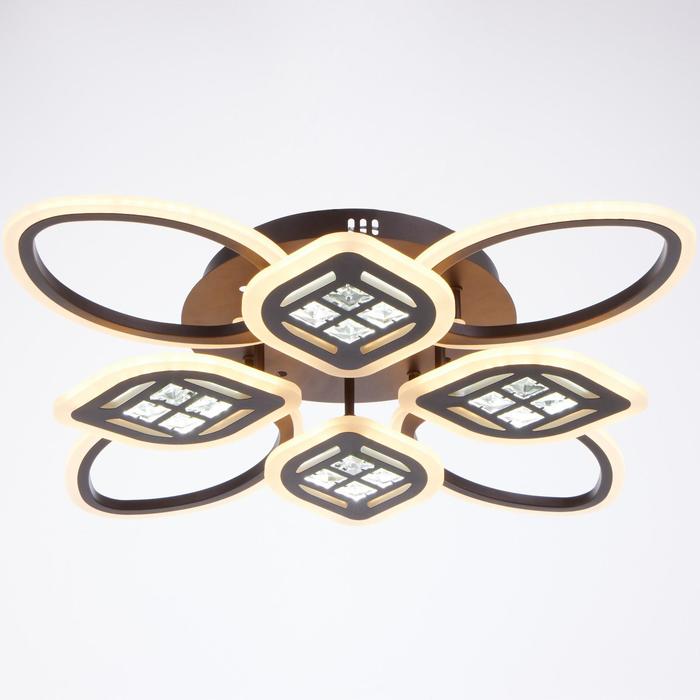 Люстра с ПДУ 1162/8CF LED 160 Вт 3000-6000К диммер кофе 70×70×10 см BayerLux