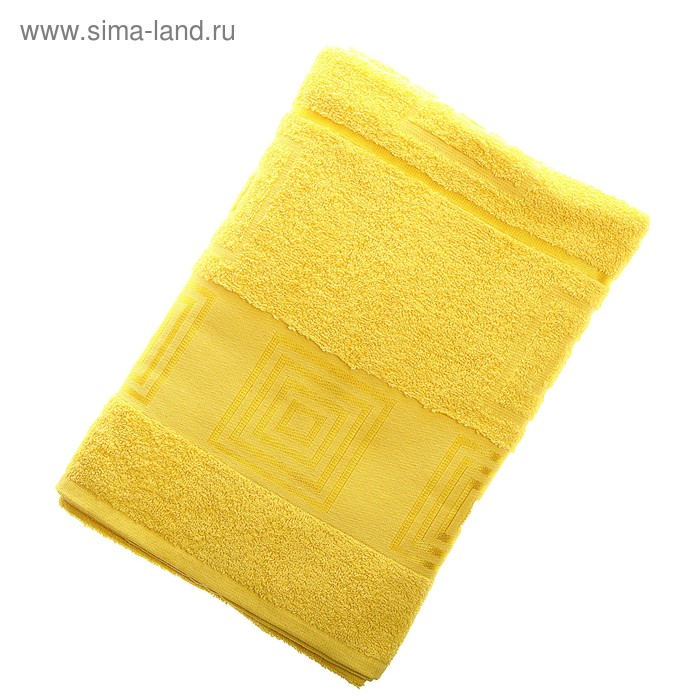 Полотенце махровое банное Fiesta Cotonn Квадрат, размер 70х140 см, цвет жёлтый, 500 г/м2 - Фото 1